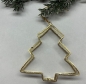 Dekoanhänger aus Metall-Gitter, Tannenbaum gold